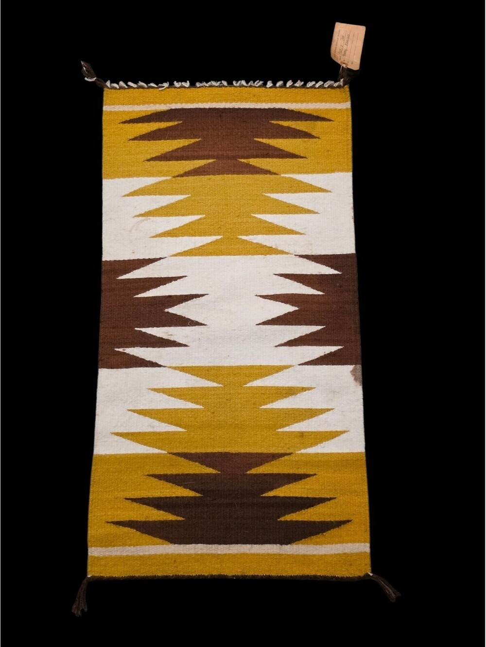 Gilbert Ortega's Vintage Navajo Rug Saddle Blanket Wool 31x16 Handmade W/ Tag